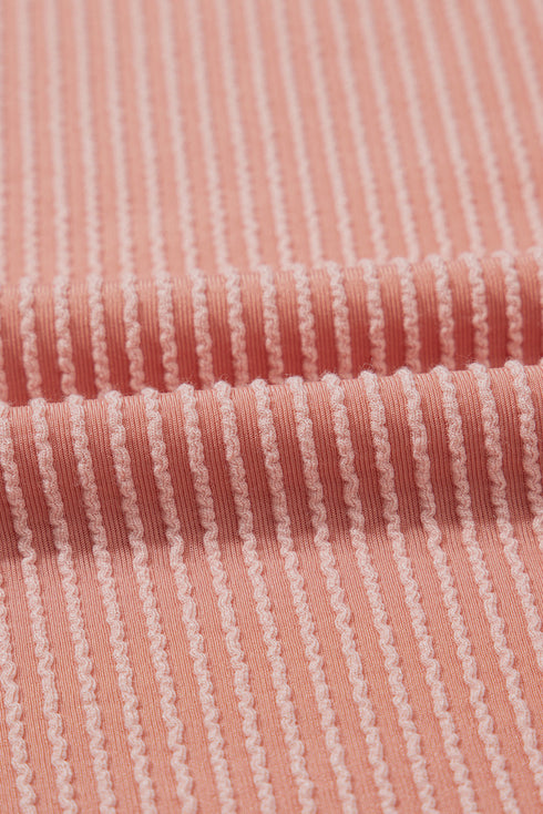 Corded Texture Frill Hem Pocketed Swing Mini Dress