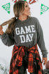 Corded Texture Graphic Letter Print Pullover Top