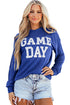 Corded Texture Graphic Letter Print Pullover Top