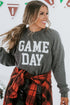 Corded Texture Graphic Letter Print Pullover Top