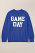 Corded Texture Graphic Letter Print Pullover Top