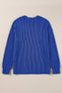 Corded Texture Graphic Letter Print Pullover Top