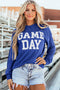 Corded Texture Graphic Letter Print Pullover Top