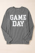 Corded Texture Graphic Letter Print Pullover Top