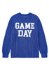 Corded Texture Graphic Letter Print Pullover Top