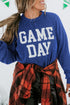 Corded Texture Graphic Letter Print Pullover Top