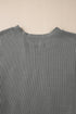 Corded Texture Graphic Letter Print Pullover Top