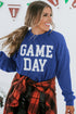 Corded Texture Graphic Letter Print Pullover Top