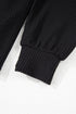 Corded Texture Graphic Long Sleeve Short Set
