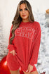 Corded Texture Graphic Long Sleeve Short Set