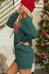 Corded Texture Graphic Long Sleeve Short Set