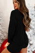 Corded Texture Graphic Long Sleeve Short Set