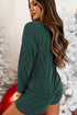 Corded Texture Graphic Long Sleeve Short Set