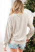 Corded Texture Graphic Statement Crew Neck Sweatshirt