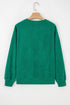 Corded Texture Graphic Statement Crew Neck Sweatshirt