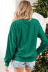 Corded Texture Graphic Statement Crew Neck Sweatshirt