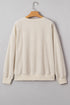 Corded Texture Graphic Statement Crew Neck Sweatshirt