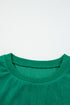 Corded Texture Graphic Statement Crew Neck Sweatshirt