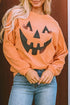 Corded Texture Jack O Lantern Graphic Sweatshirt