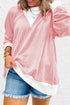 Corded Texture Panel Drop Shoulder Loose Pullover Top