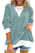 Corded Texture Panel Drop Shoulder Loose Pullover Top