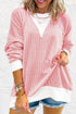 Corded Texture Panel Drop Shoulder Loose Pullover Top