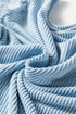 Corded Texture Puff Sleeve Round Neck Casual Blouse