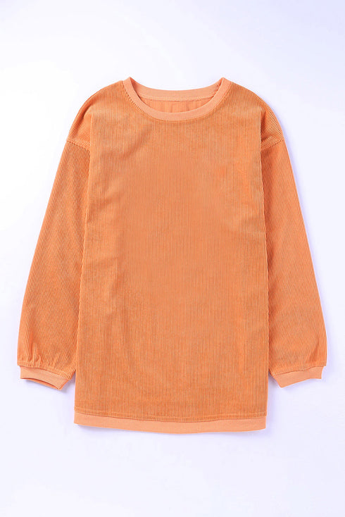 Corded Texture Spooky Season Graphic Pullover Sweatshirt