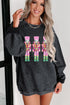Corded Texture Toy Soldier Graphic Oversized Sweatshirt