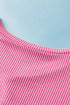 Corded Texture V Neck Patch Pocket Short Sleeve Tee