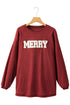 Corded Texture Varsity Patch Graphic Pullover Sweatshirt