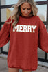 Corded Texture Varsity Patch Graphic Pullover Sweatshirt