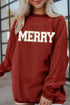 Corded Texture Varsity Patch Graphic Pullover Sweatshirt