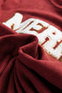 Corded Texture Varsity Patch Graphic Pullover Sweatshirt