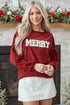 Corded Texture Varsity Patch Graphic Pullover Sweatshirt