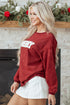 Corded Texture Varsity Patch Graphic Pullover Sweatshirt