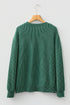 Corded Textured Graphic Print Long Sleeve Pullover Top