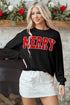 Corded Textured Graphic Print Long Sleeve Pullover Top