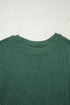 Corded Textured Graphic Print Long Sleeve Pullover Top