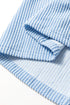 Corded Textured Solid Ribbed Long Sleeve Top