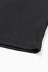 Corded Textured V Neck Drop Shoulder Plus Size Tee