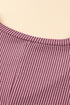 Corded Textured V Neck Drop Shoulder Plus Size Tee