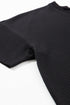 Corded Textured V Neck Drop Shoulder Plus Size Tee