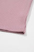 Corded Textured V Neck Drop Shoulder Plus Size Tee