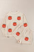 Corded Twisted Rib Sequin Pumpkin Patched Graphic Set