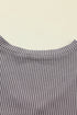 Corded V Neck Short Sleeve Loose Fit Pocket Tee