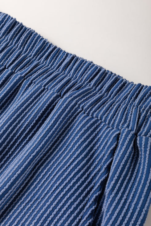 Corded V Neck Tee And Wide Leg Loungewear