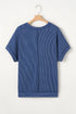 Corded V Neck Tee And Wide Leg Loungewear
