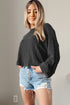 Cording Drop Shoulder Puff Sleeve Casual Blouse