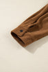 Corduroy Button Front Collared Western A Line Mini Dress